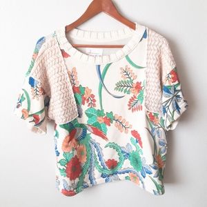 Anthropologie knitted floral sweater.